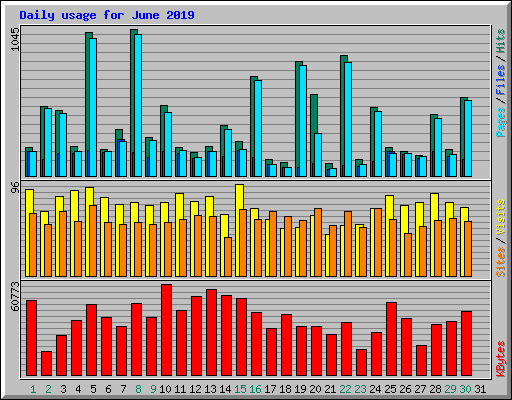 Daily usage for June 2019