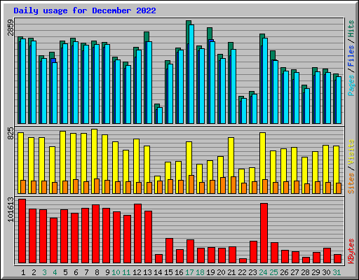Daily usage for December 2022