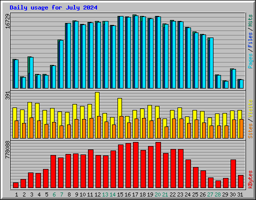 Daily usage for July 2024