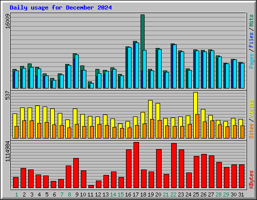 Daily usage for December 2024