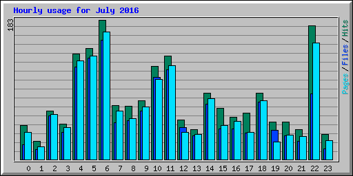 Hourly usage for July 2016