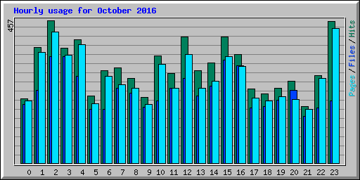 Hourly usage for October 2016