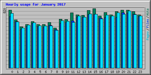 Hourly usage for January 2017