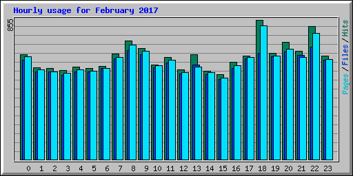 Hourly usage for February 2017