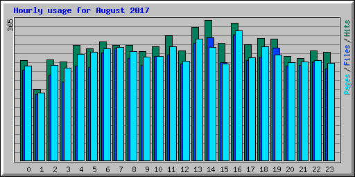 Hourly usage for August 2017