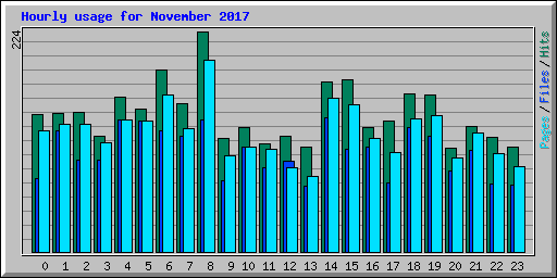 Hourly usage for November 2017