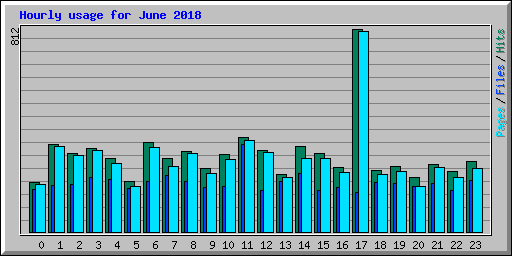 Hourly usage for June 2018