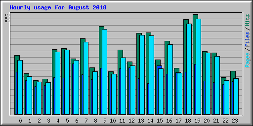 Hourly usage for August 2018