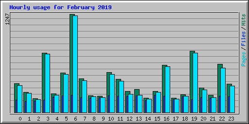 Hourly usage for February 2019