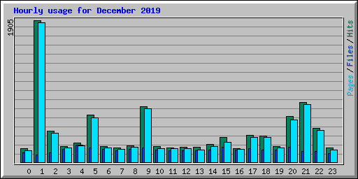 Hourly usage for December 2019