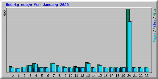 Hourly usage for January 2020