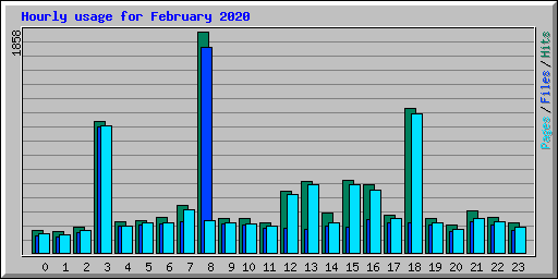 Hourly usage for February 2020