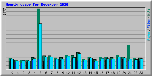 Hourly usage for December 2020