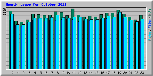 Hourly usage for October 2021