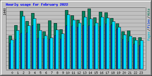 Hourly usage for February 2022