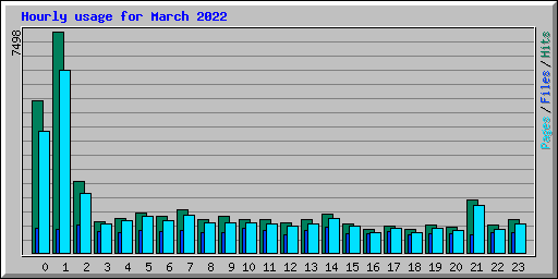 Hourly usage for March 2022