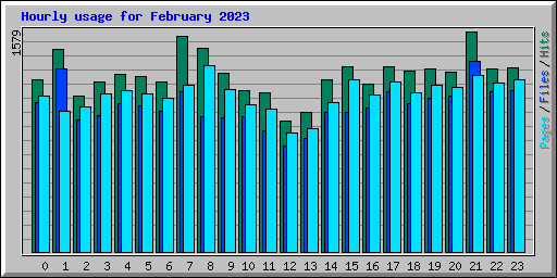 Hourly usage for February 2023