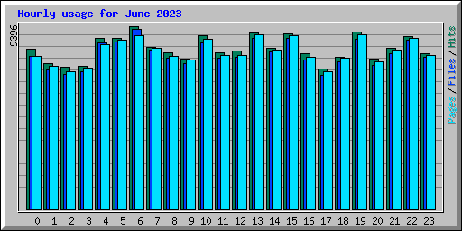 Hourly usage for June 2023