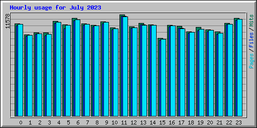 Hourly usage for July 2023