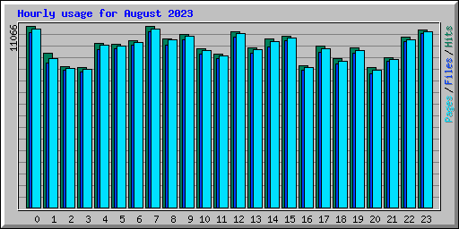 Hourly usage for August 2023
